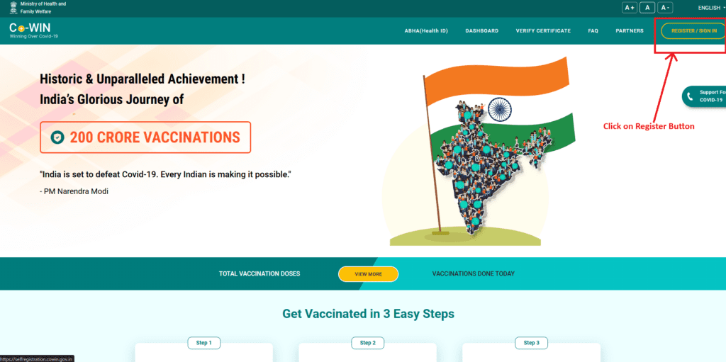 Click on Register Button