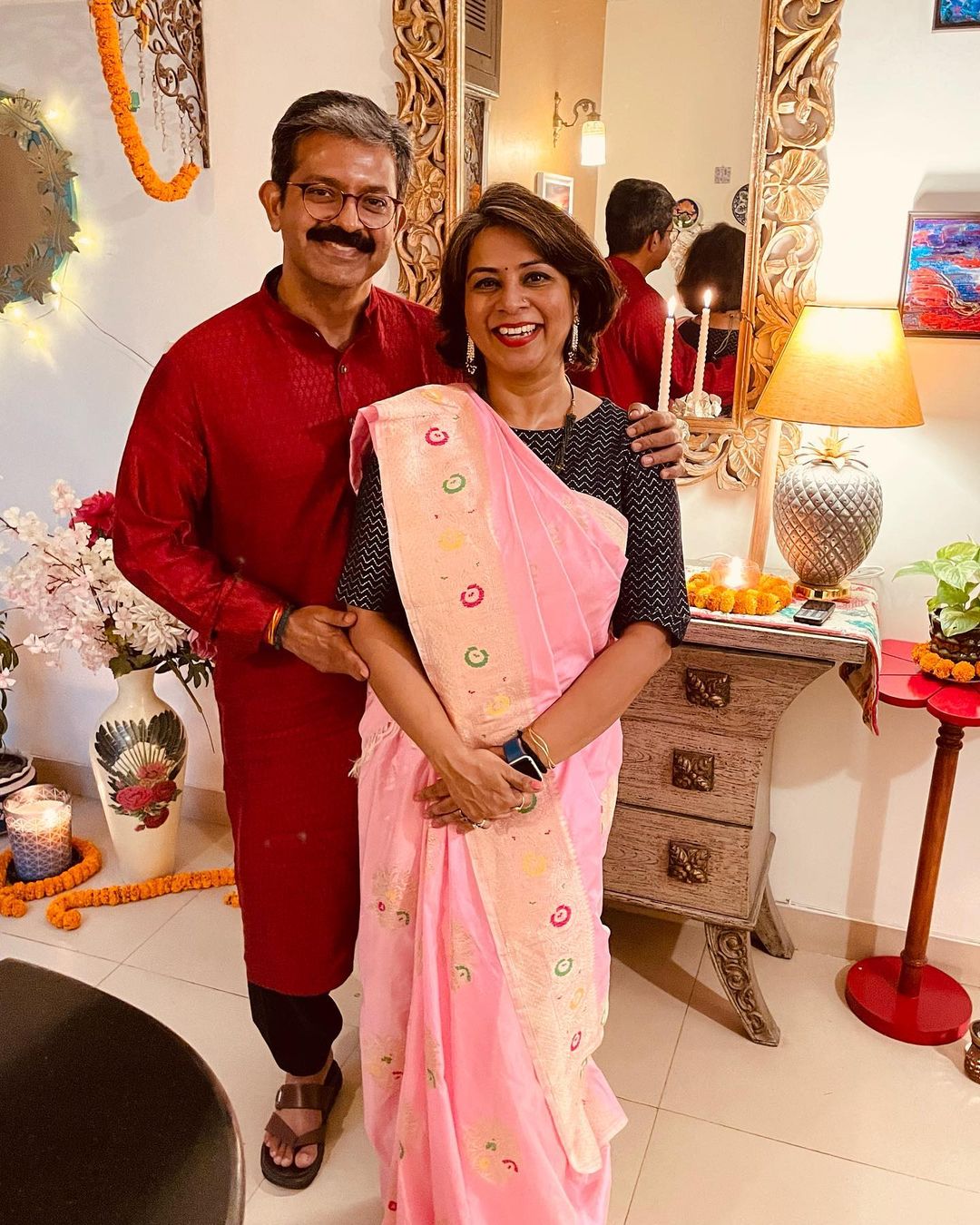 Alokananda-Sen-Awasthi-with-her-husband-Sumit-Awasthi