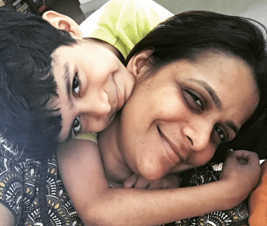 Sreeja Shyam with her son