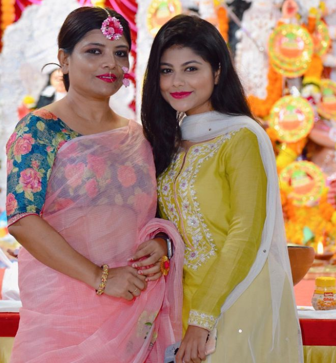 Pallavi Mukherjee with Her Mother Mary Gitasree