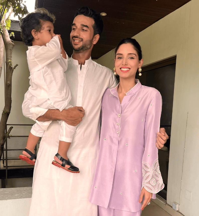 Zainab Abbas with her Husband and Son