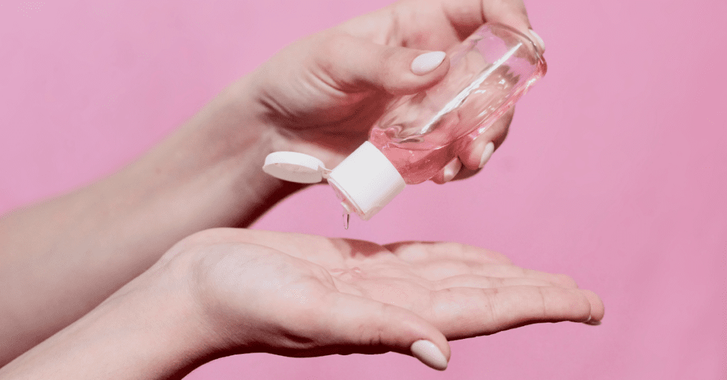 Using Toner or Hand Sanitizer