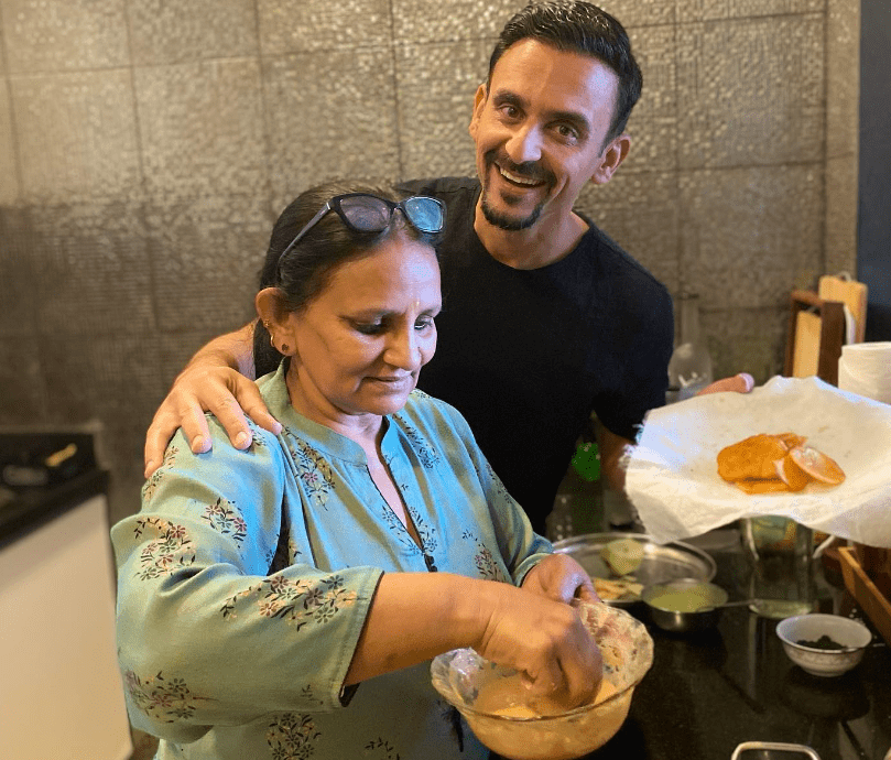 Jatin Sapru with his Mother