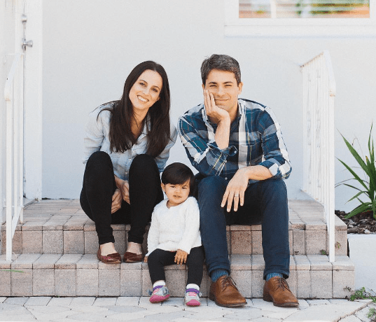 Alicia Menendez with her Husband and Daughter