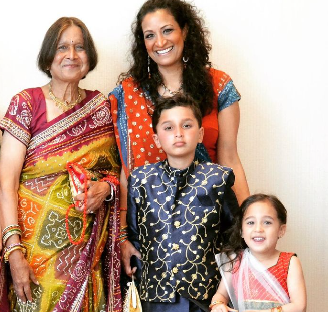 Aditi Kinkhabwala with her Mother and Children
