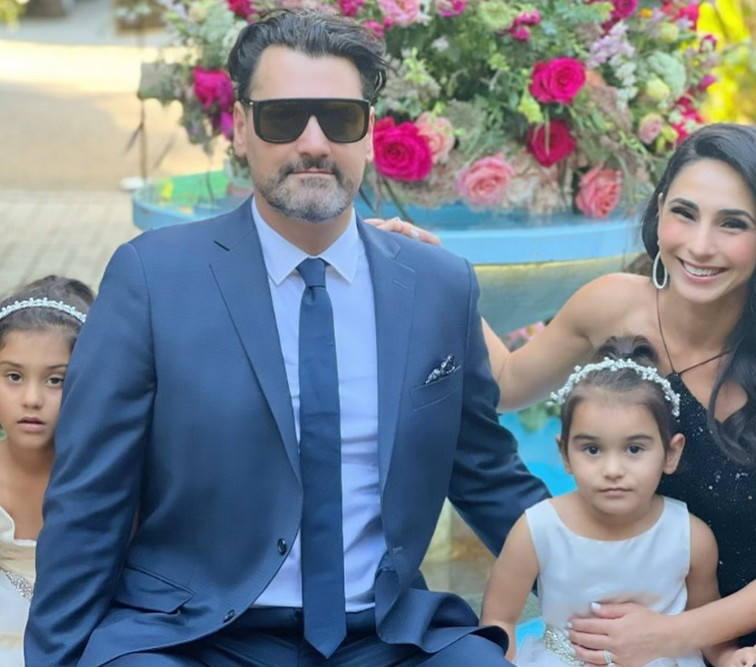 Araksya Karapetyan with Husband and Daughters