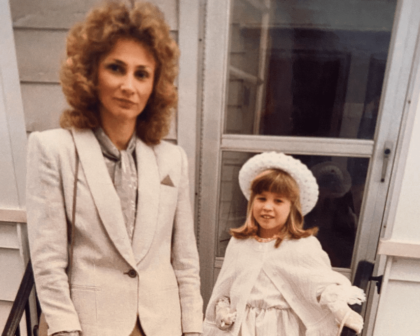 Meredith Marakovits with her Mother in her Childhood