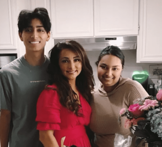 Francella Perez with her Son and Daughter