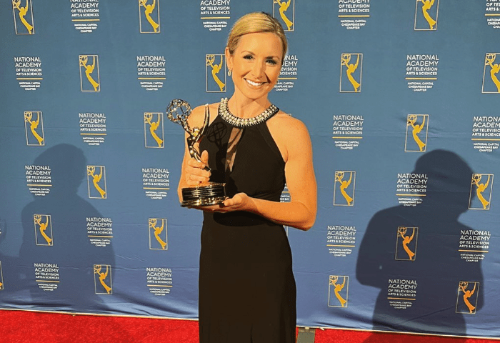 Kaitlyn McGrath with an Award