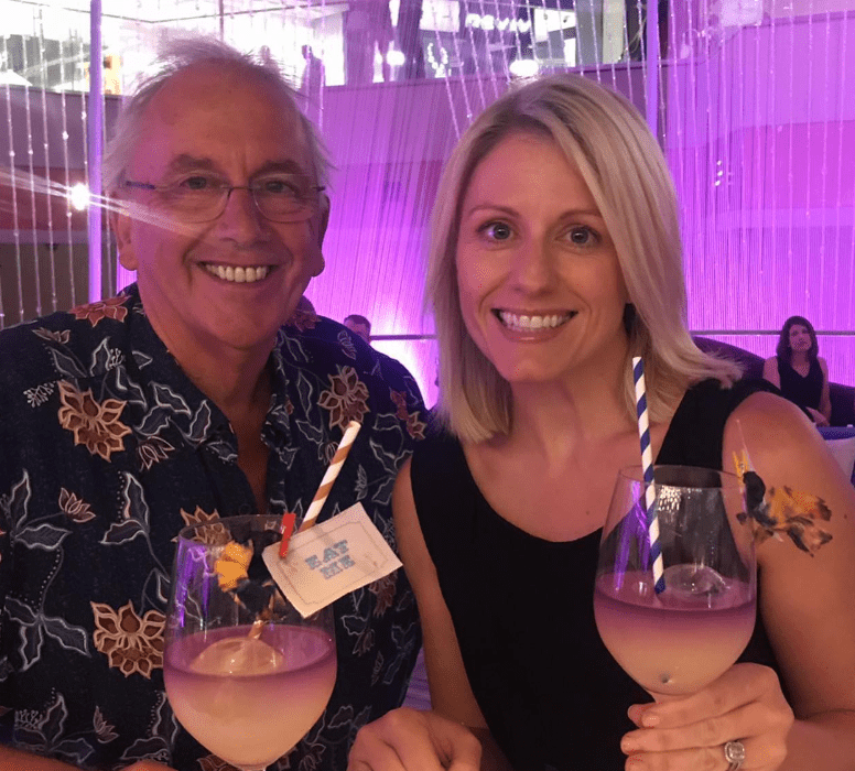 Rebecca Lowe with her Father