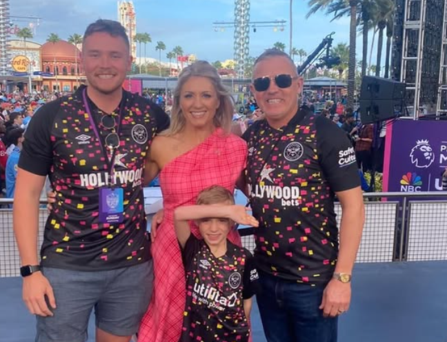 Rebecca Lowe with her Husband and Sons