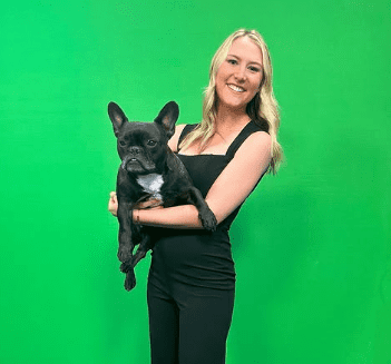 Valerie Mills with her Dog in Studio