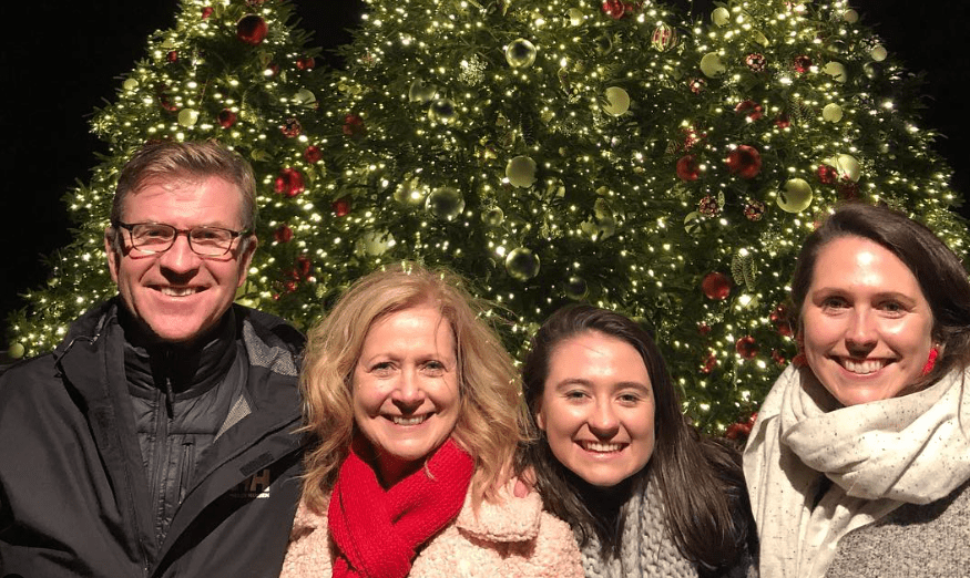 Dick Brennan with his Wife and Daughters