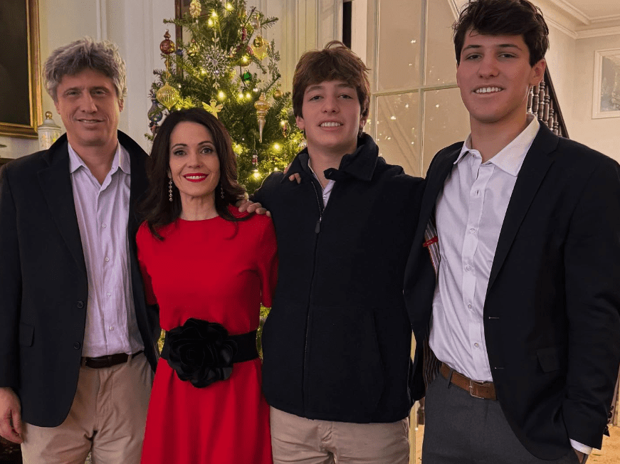 Tanya Rivero with her Husband and Sons