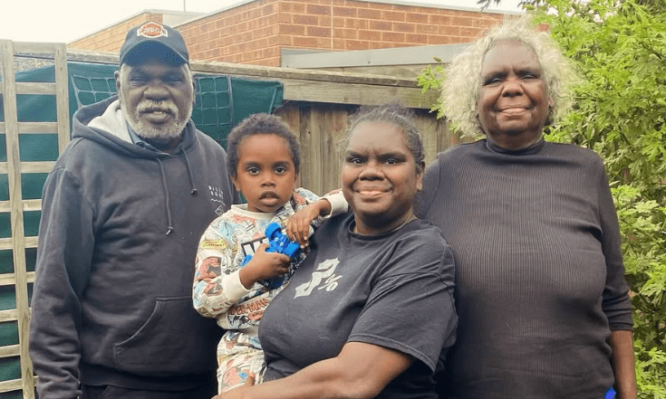 Leila Gurruwiwi wit her Parents and Son