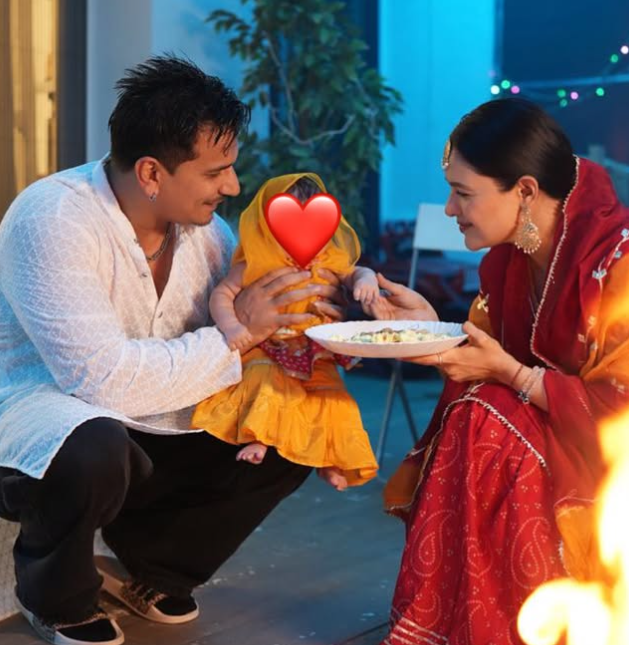 Prince Narula with his wife and daughter