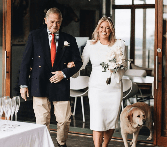 Samantha Armytage with her Father