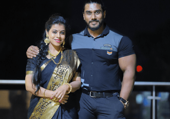 Sangram Chougule with his Wife