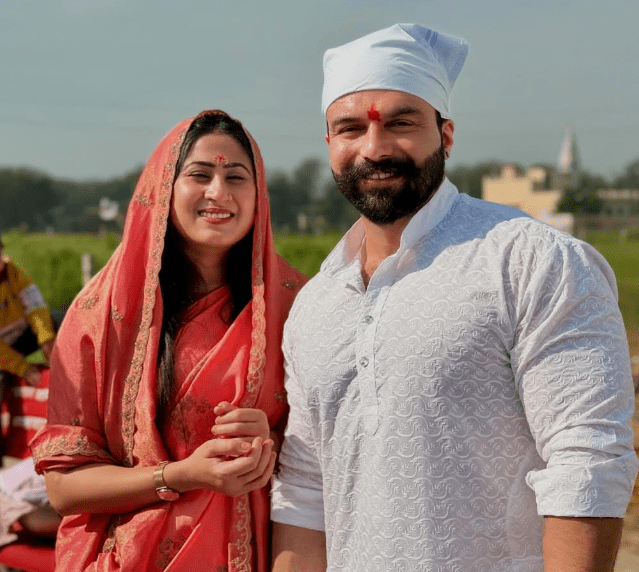 Amit Panghal with his Wife