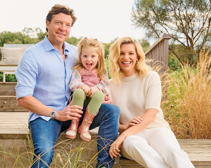 Rebecca Maddern with her Husband and Daughter