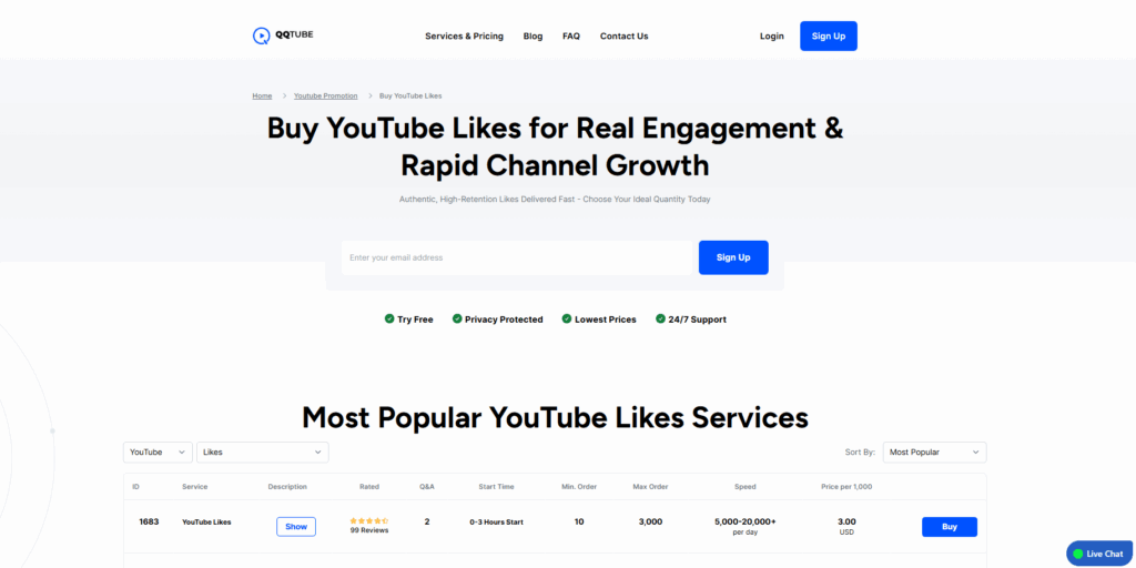 qqtube - YouTube Like Bots