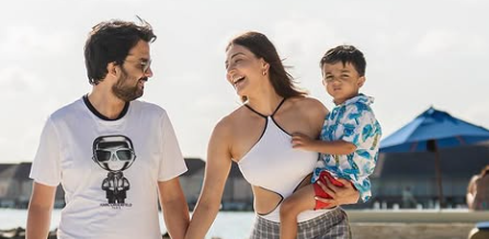 Kajal Aggarwal with her Husband and Son
