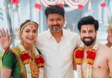 Keerthy Suresh with Husband "Antony Thattil" and Vijay