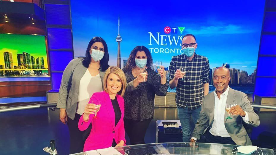 Michelle Dubé with CTV team
