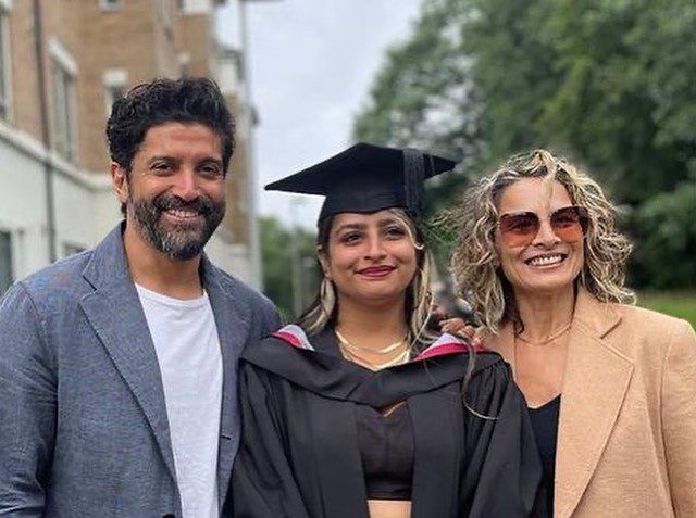 Farhan Akhtar with daughter Shakya and Ex-wife