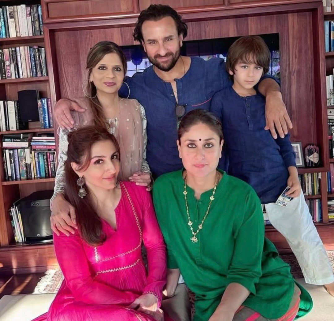 Saif Ali Khan with Wife and Two Sister
