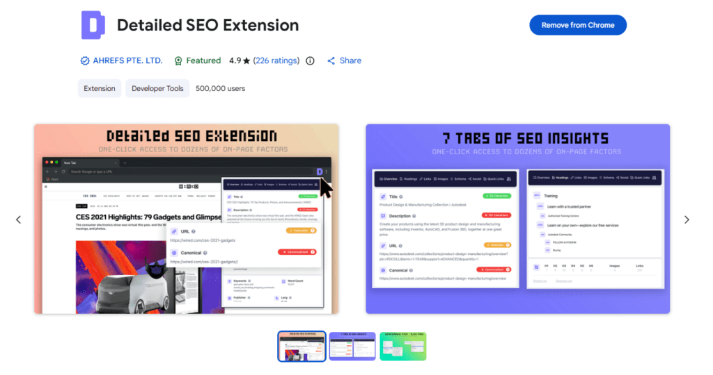 Detailed SEO Extension