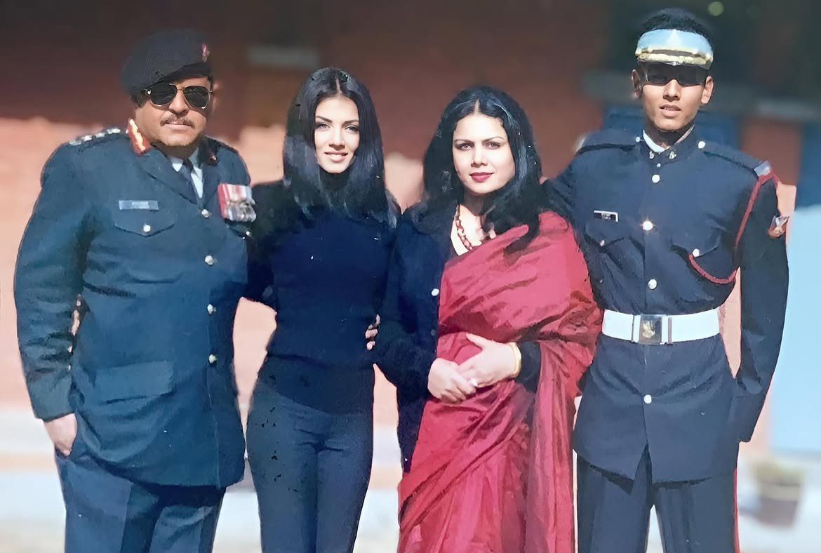 Celina Jaitly with Paretns and Brother