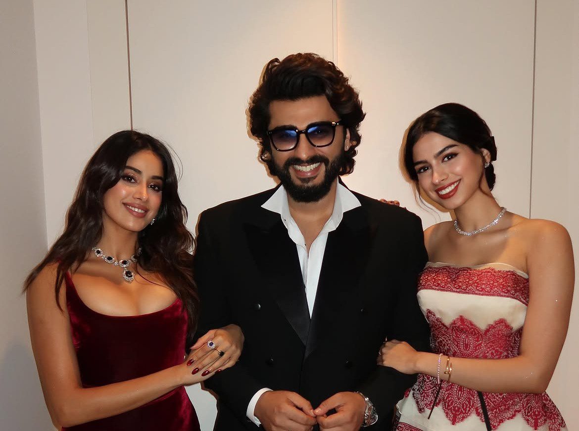 Janhvi Kapoor with Arjun and Khusi
